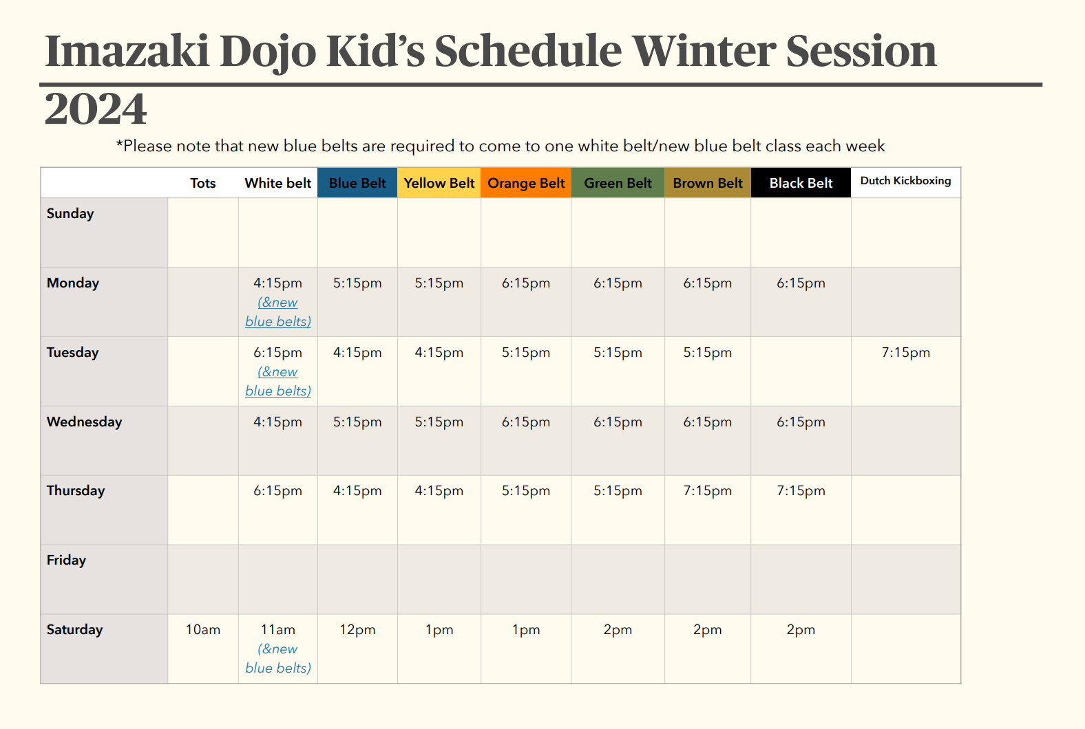 Kids Schedule image